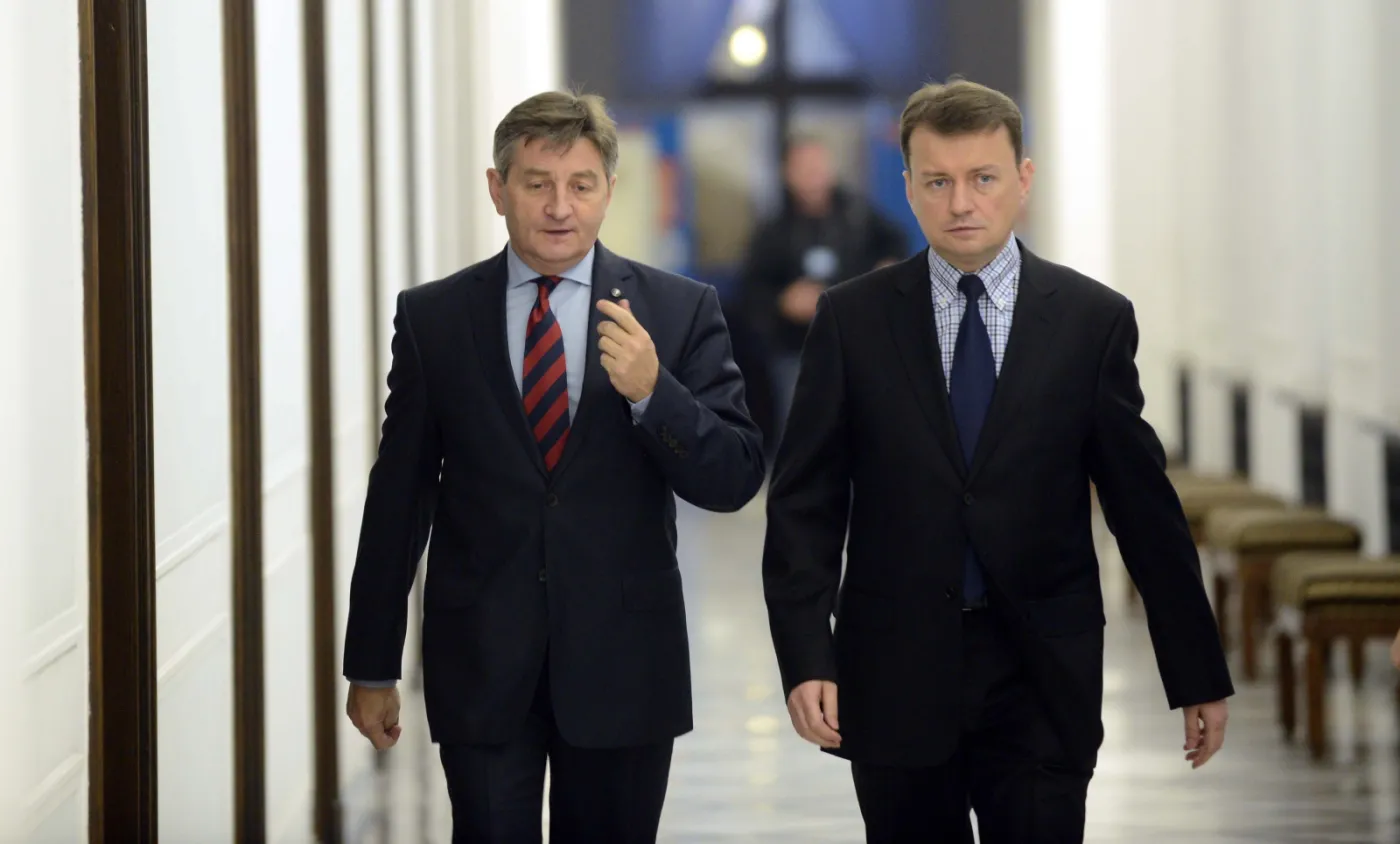 Marek Kuchciński i Mariusz Błaszczak z PiS