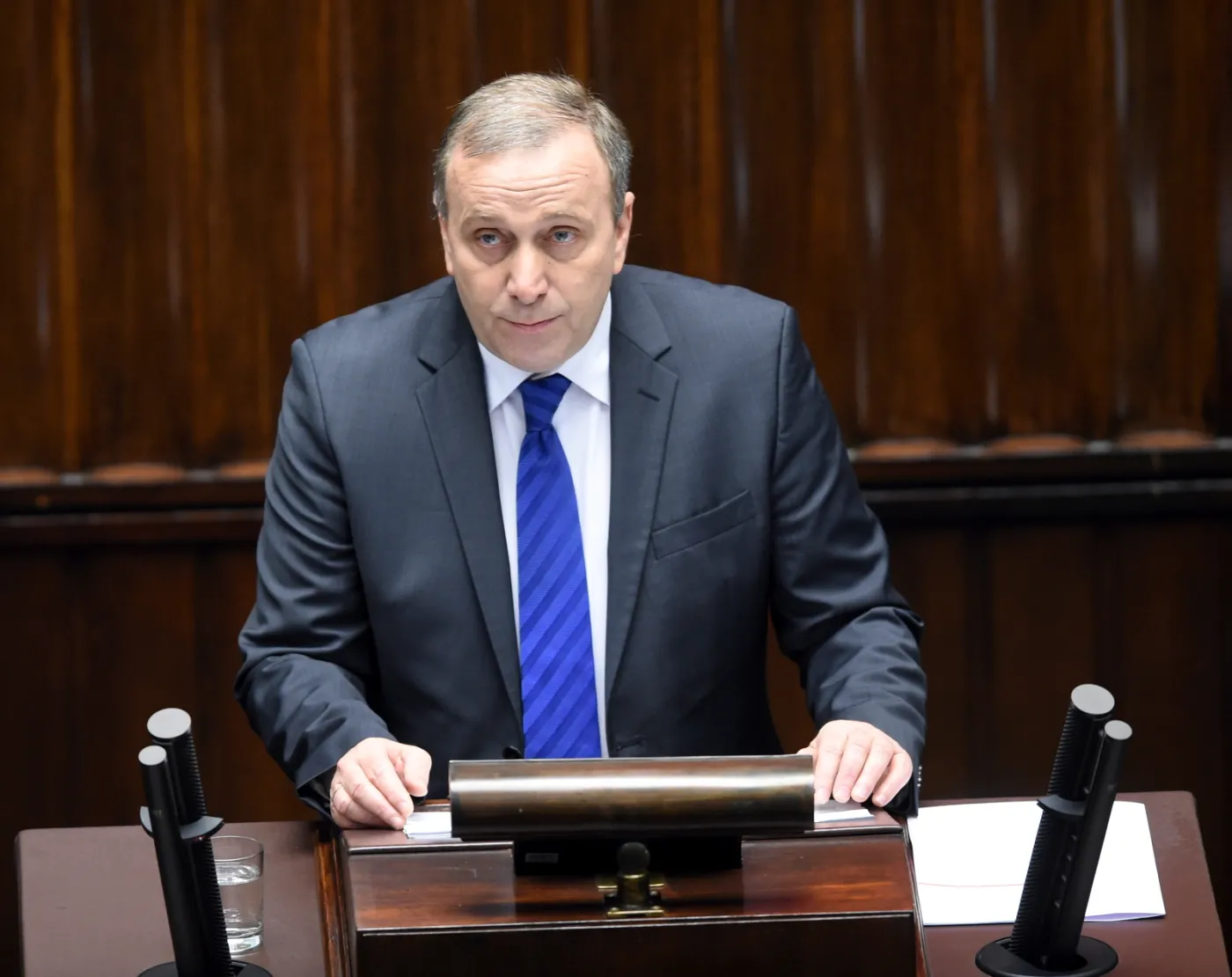  Minister spraw zagranicznych Grzegorz Schetyna przemawia w Sejmie