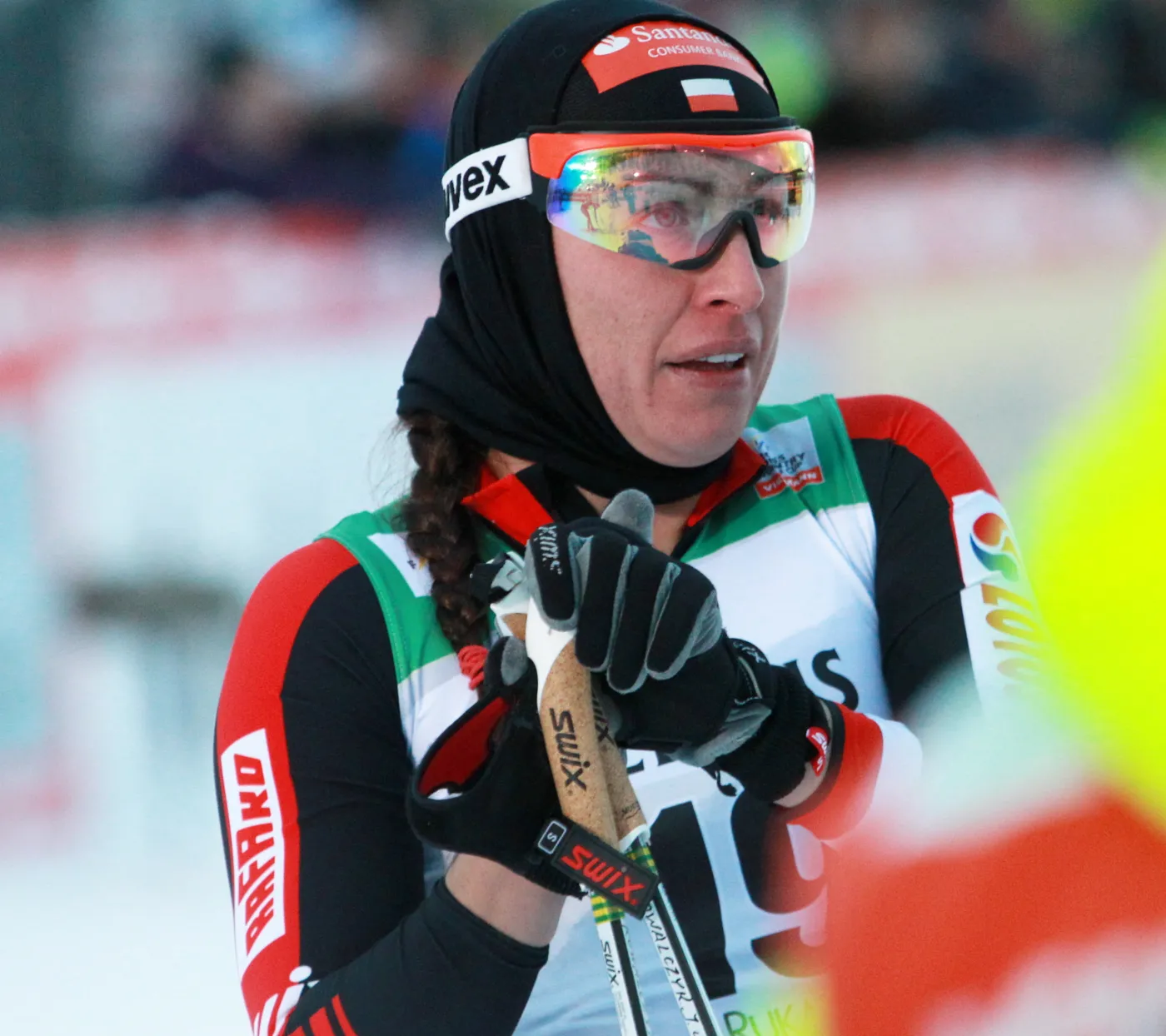 Justyna Kowalczyk podczas pierwszych zawodów narciarskiego Pucharu Świata