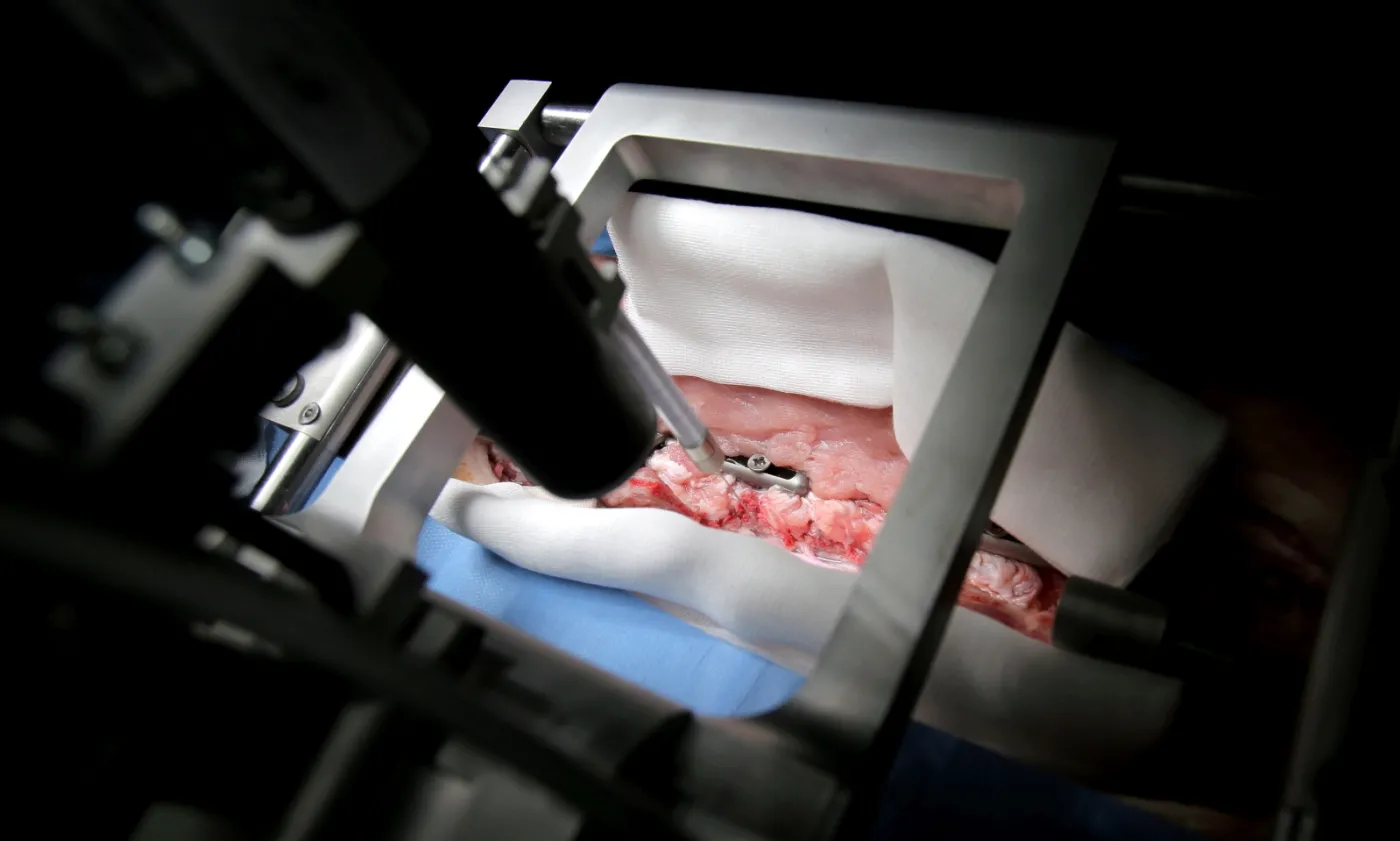 Prototyp urządzenia do mikroiniekcji rdzenia kręgowego, skonstruowany we współpracy z naukowcami Polskiej Akademii Nauk, w Centrum Medycyny Eksperymentalnej im. Emila Behringa, nowej placówce Uniwersyteckiego Szpitala Klinicznego w Olsztynie