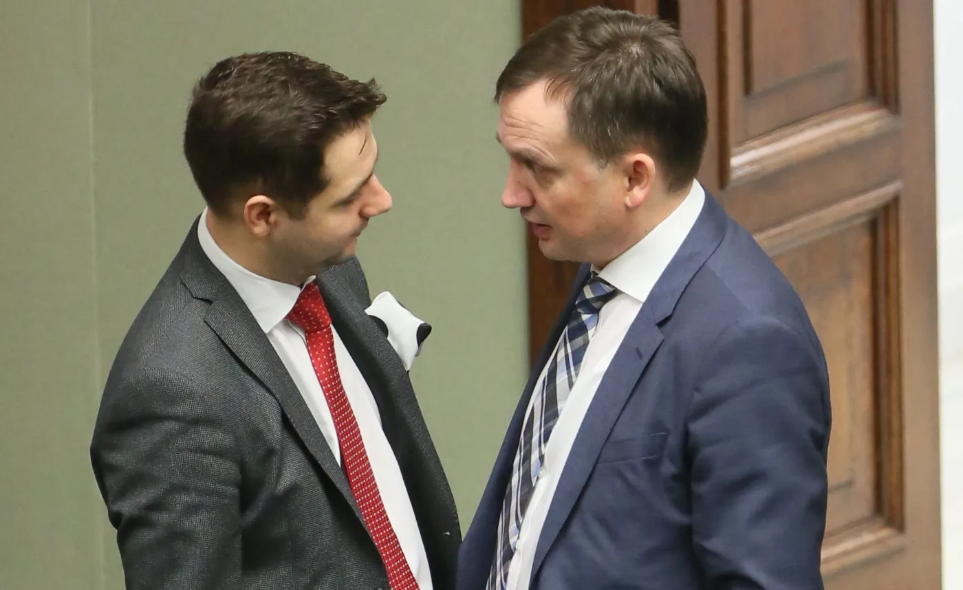 Minister sprawiedliwości i prokurator generalny Zbigniew Ziobro, wiceminister sprawiedliwości Patryk Jaki 