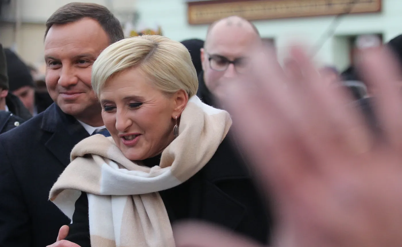Andrzej Duda i Agata Kornhauser-Duda w Orszaku Trzech Króli w Cieszynie