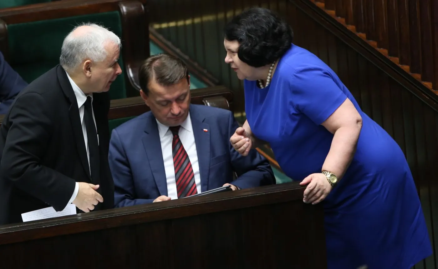 Jarosław Kaczyński, Mariusz Błaszczak i Anna Sobecka