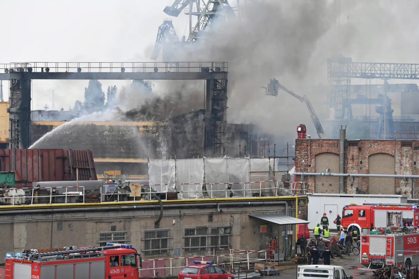 Pożar hali zlokalizowanej w centrum Gdańska
