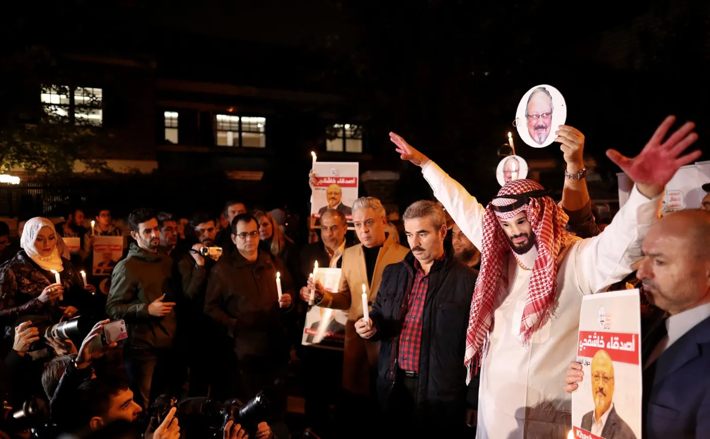 Protest przed saudyjskim konsulatem w Stambule