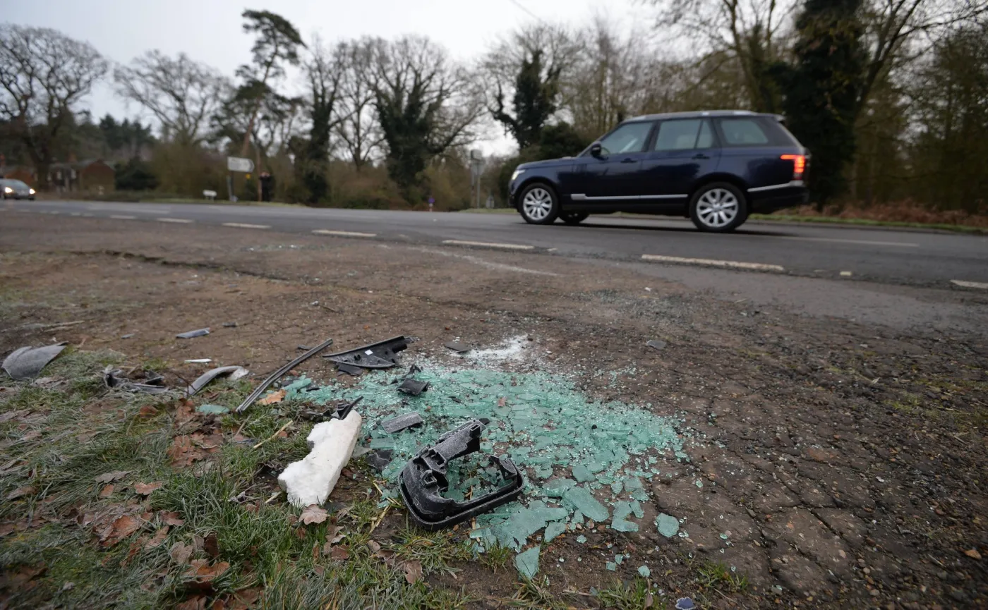 Miejsce wypadku spowodowanego przez księcia Filipa