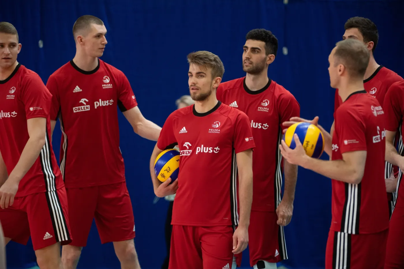 Zawodnicy siatkarskiej reprezentacji Polski podczas treningu kadry w COS Spała