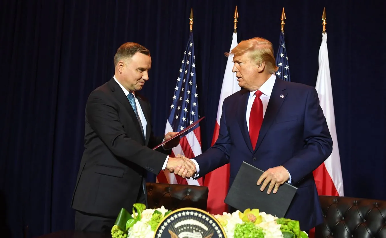 Prezydent Andrzej Duda z  Prezydentem Donaldem Trumpem