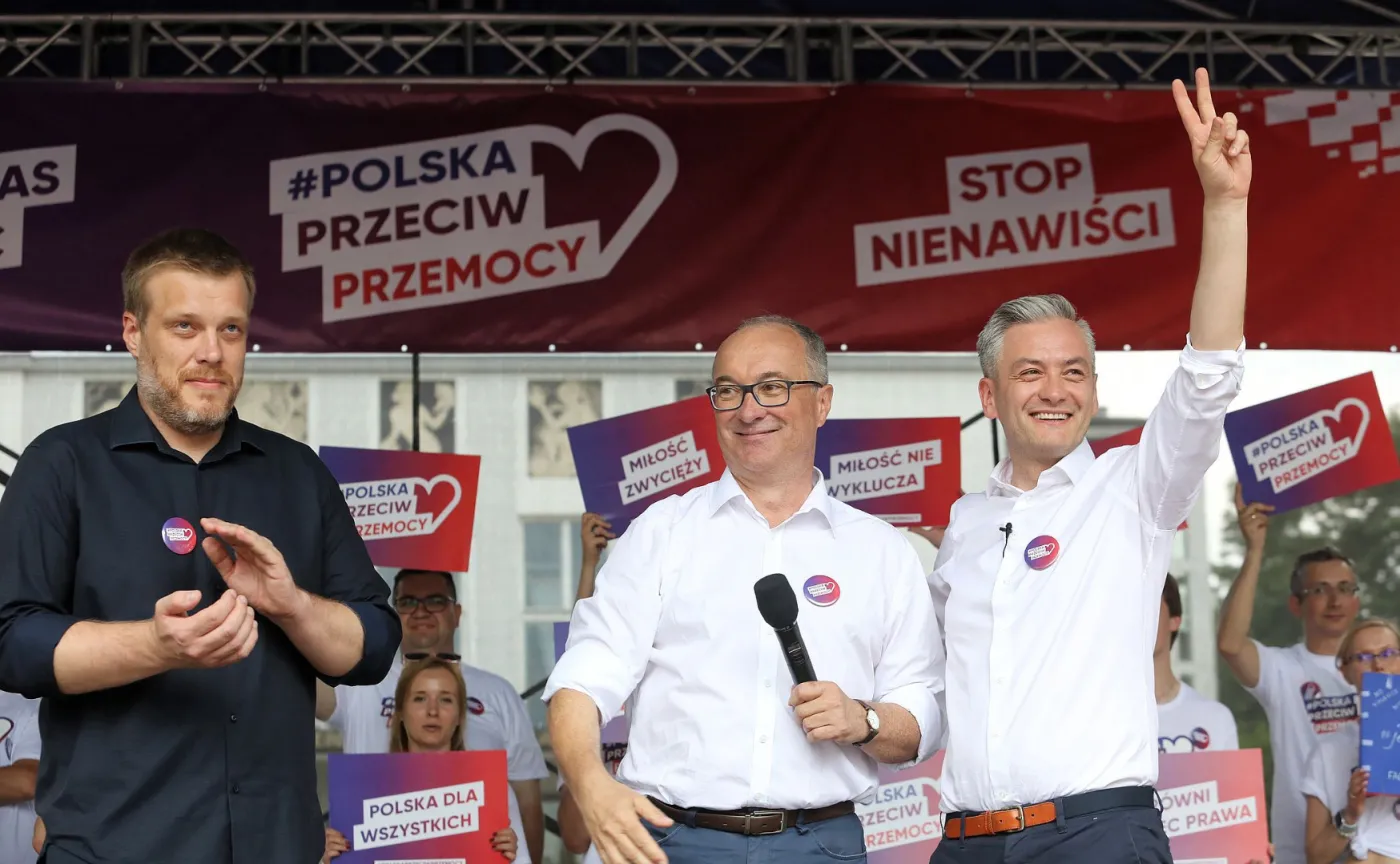 Adrian Zandberg, Włodzimierz Czarzasty i Robert Biedroń