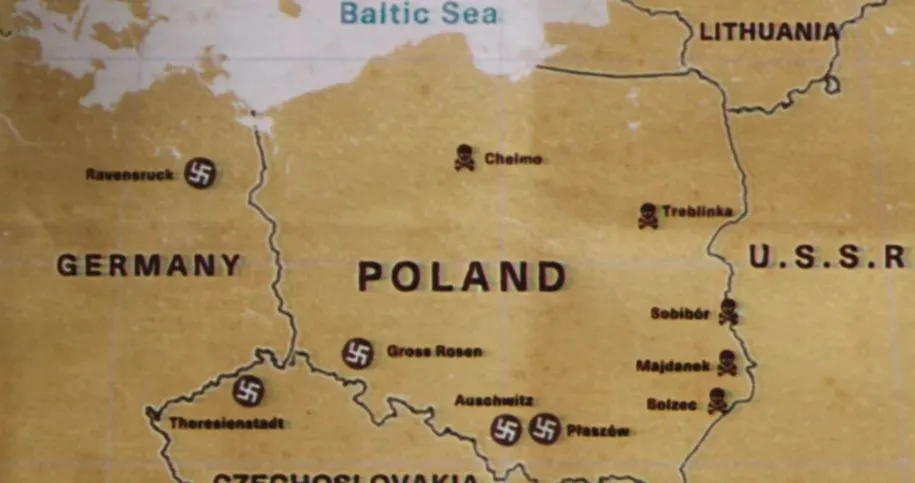 mapa pokazana w serialu "Ivan Groźny z Treblinki"