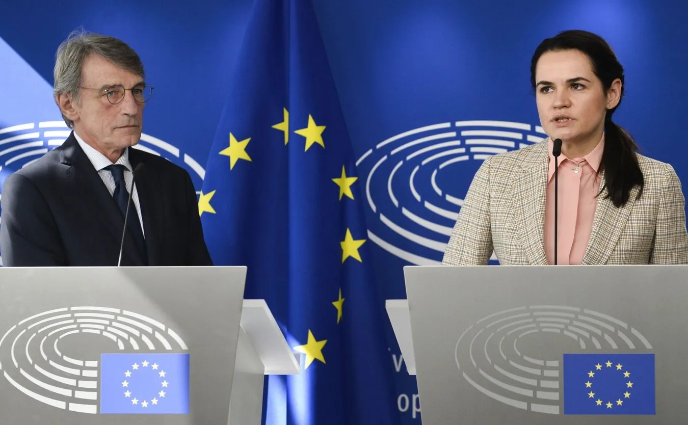 David Sassoli i Swietłana Cichanouska