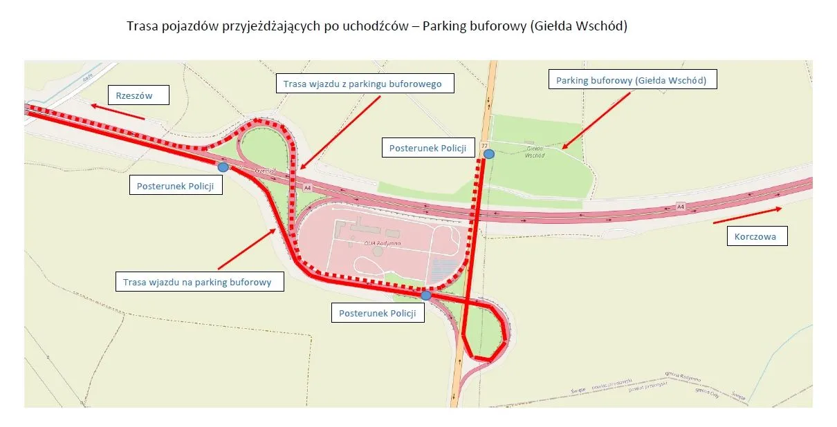 Na autostradzie A4 powstał korytarz humanitarny dla uchodźców z Ukrainy