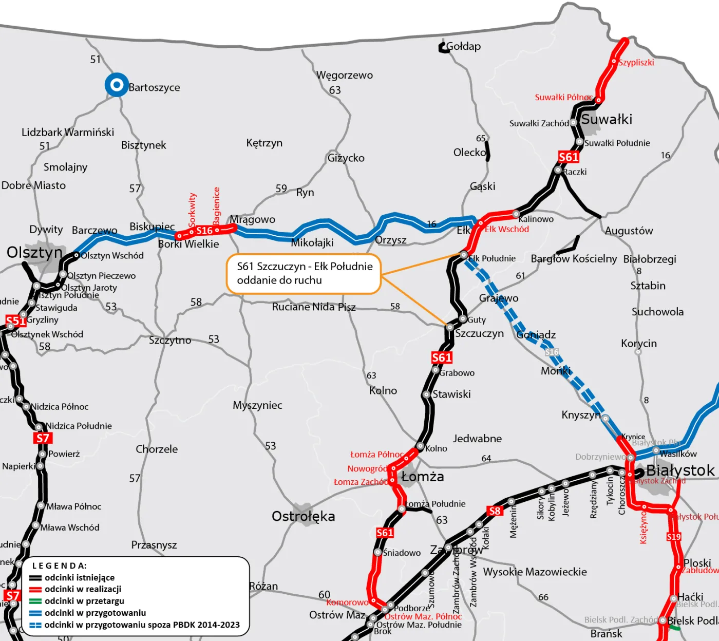 Via Baltica zyskała nowy odcinek drogi ekspresowej S61 Szczuczyn - Ełk Południe