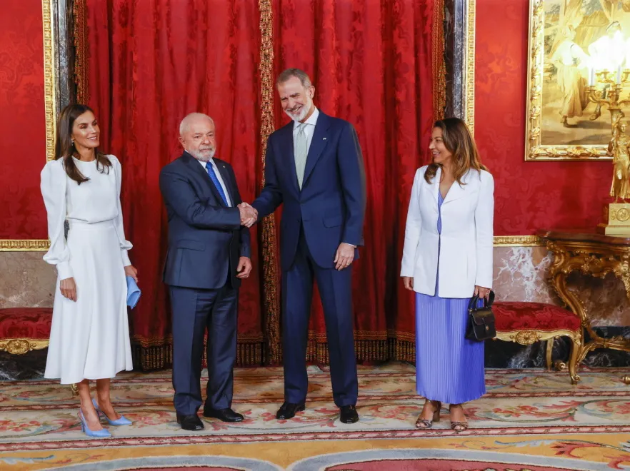 Król Filip VI królowa Letizia Luiz Inacio Lula da Silva Rosangela da Silvain