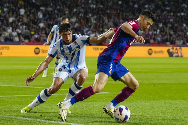 Robert Lewandowski otworzył Barcelonie drogę do pierwszego gola