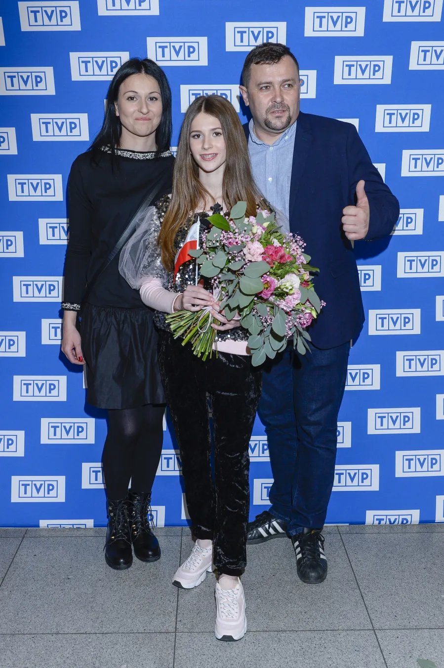 Roksana Węgiel z rodzicami w 2018 r.