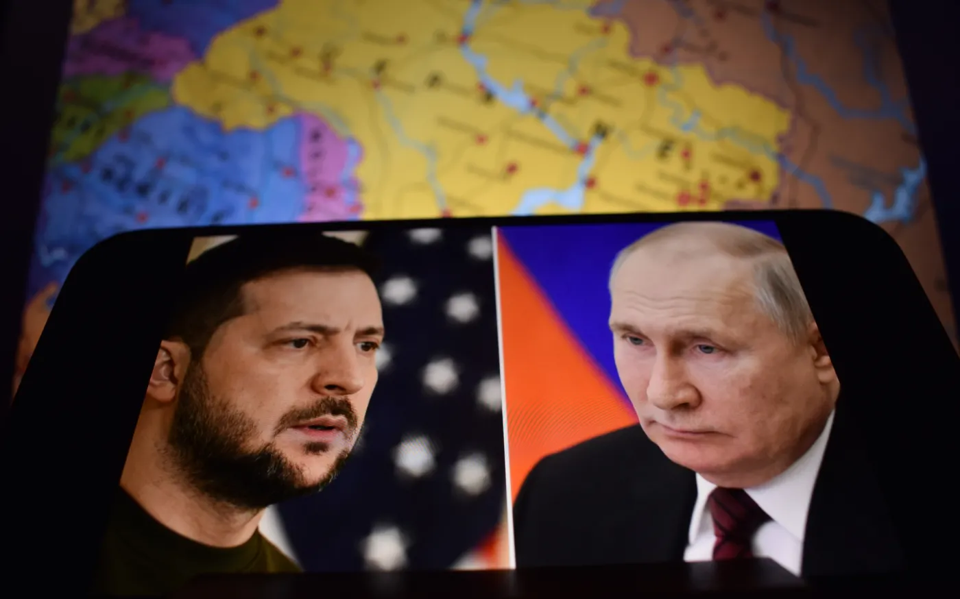 Wołodymyr Zełenski i Władimir Putin