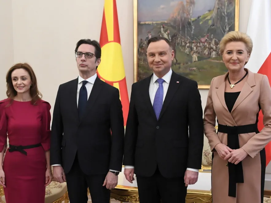 Elizabeta Pendarovska Stevo Pendarovski Andrzej Duda Agata Kornhauser-Duda