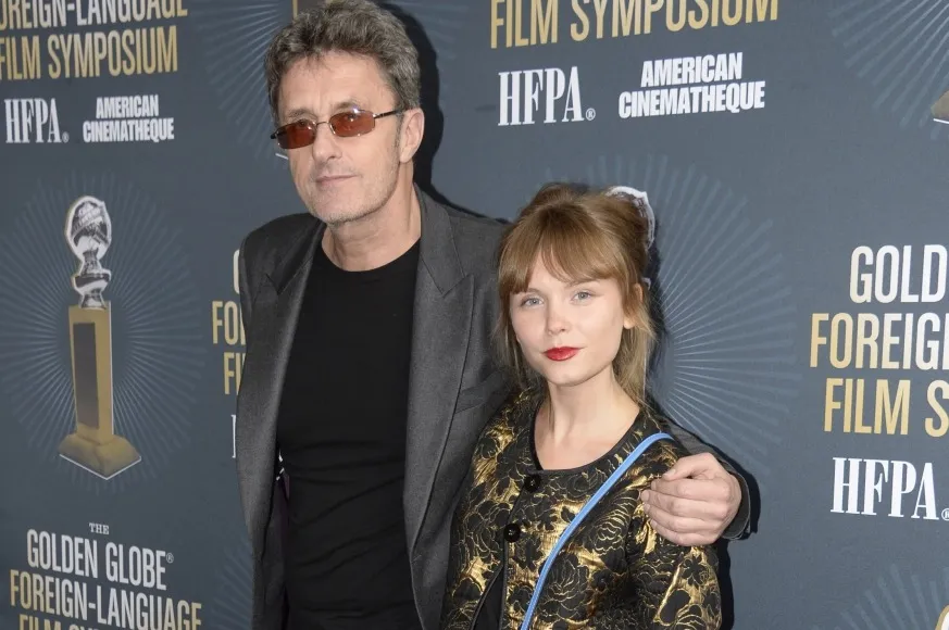 Agata Trzebuchowska i Paweł Pawlikowski na spotkaniu nominowanych do Złotych Globów