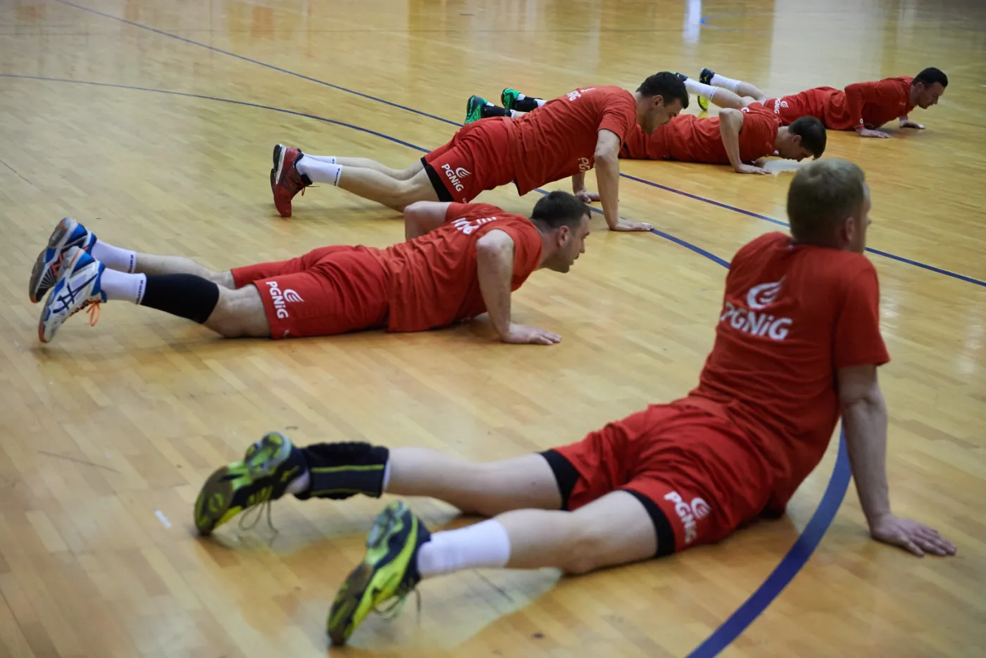 Zawodnicy podczas treningu reprezentacji Polski w piłce ręczne