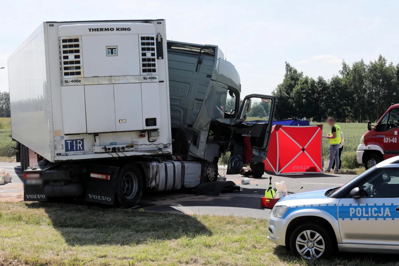 Miejsce wypadku w miejscowości Elżbietów