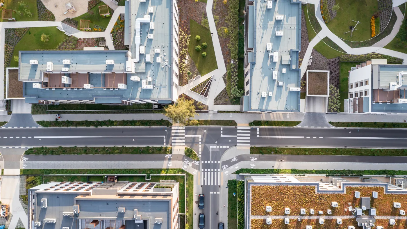 budownictwo bloki osiedle deweloperka warszawa Siekierki osiedla podwórko architektura