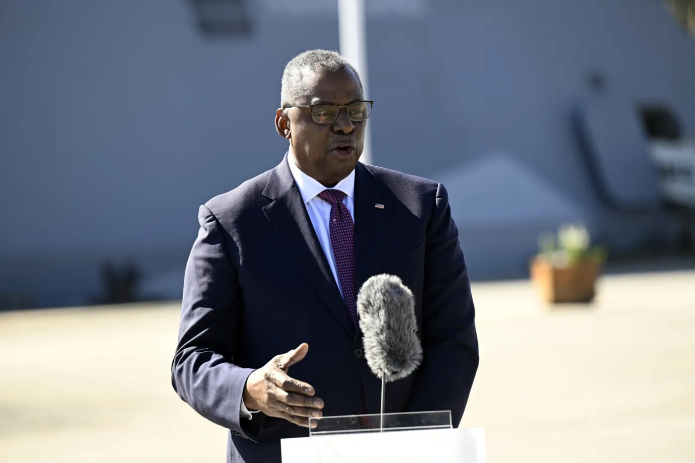 Lloyd J. Austin podczas wizyty w Szwecji