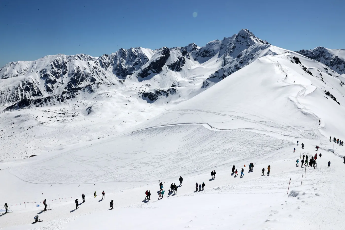 Turyści na Kasprowym Wierchu