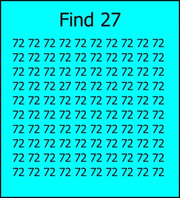 TEST na spostrzegawczość! Spróbuj znaleźć ukrytą liczbę 27