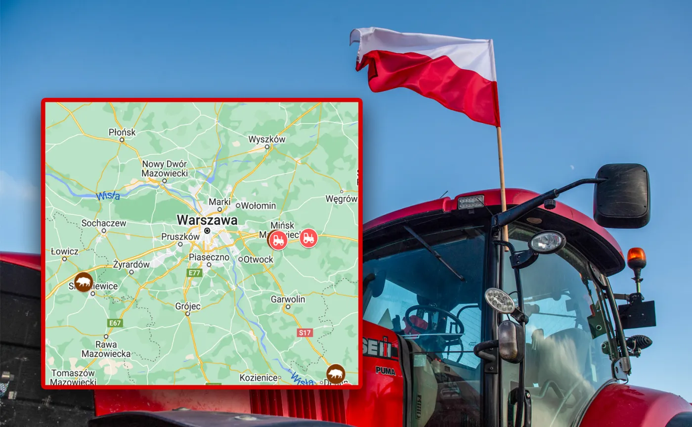 Warszawa: Protest rolników 20 lutego. Gdzie drogi będą zablokowane? [MAPA]