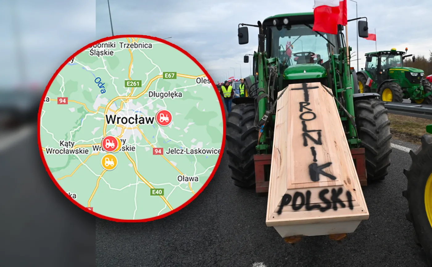 Wrocław: Protest rolników 20 lutego. Gdzie drogi będą zablokowane? [MAPA]