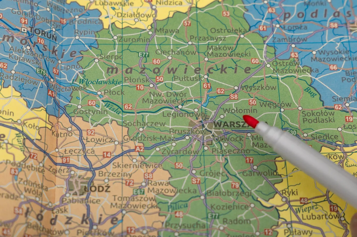 Map,Of,The,Masovian,Voivodeship,,Showing,The,Capital,Of,Warsaw
