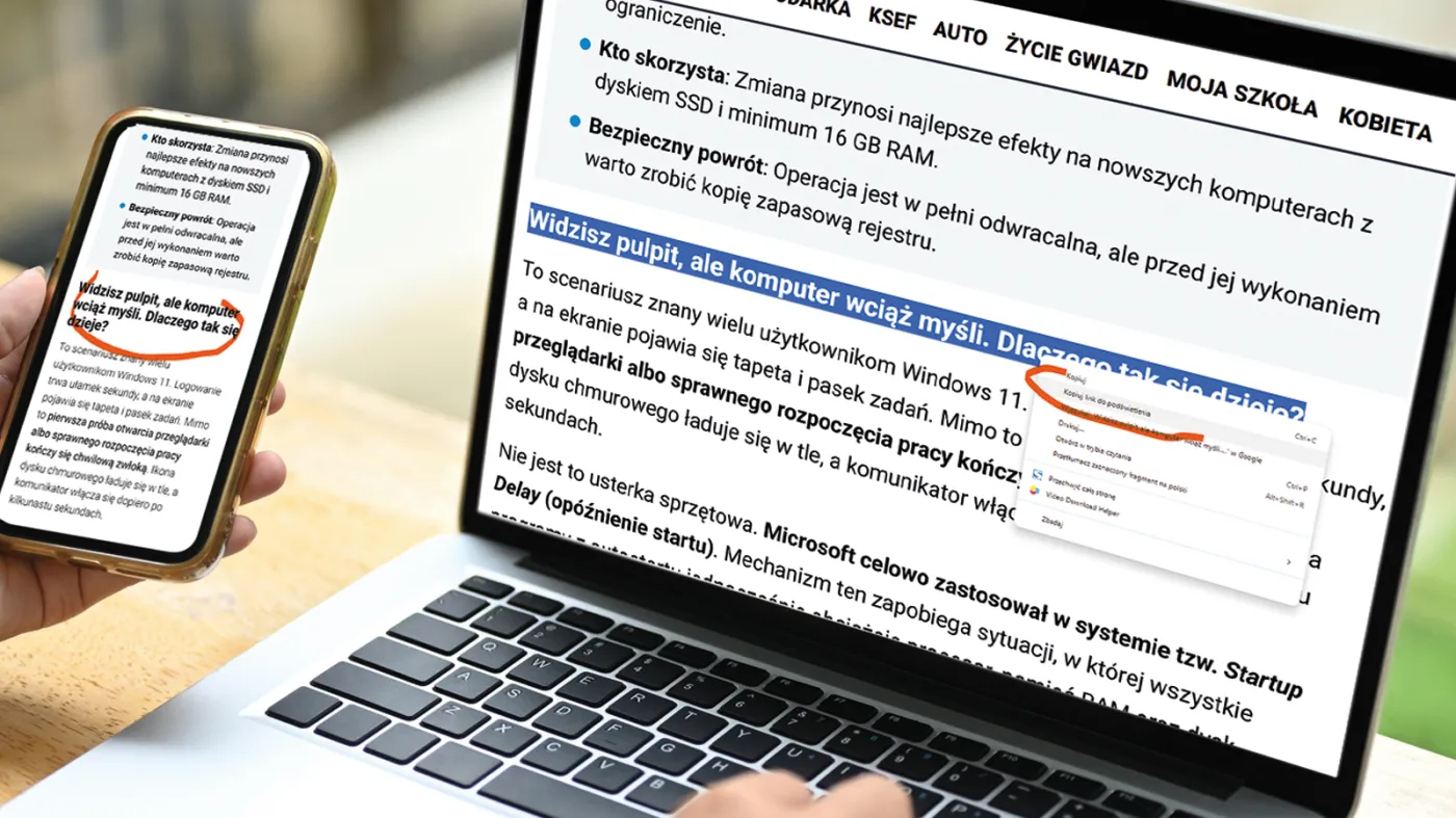 Ten link otworzy stronę dokładnie tam, gdzie chcesz. Przydatny trik w przeglądarce