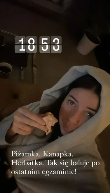 Widok InstaStories zamieszczonego na profilu Karoliny Malinowskiej na Instagramie