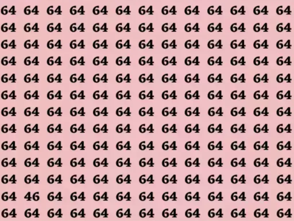 Test na spostrzegawczość. Znajdź liczbę 46