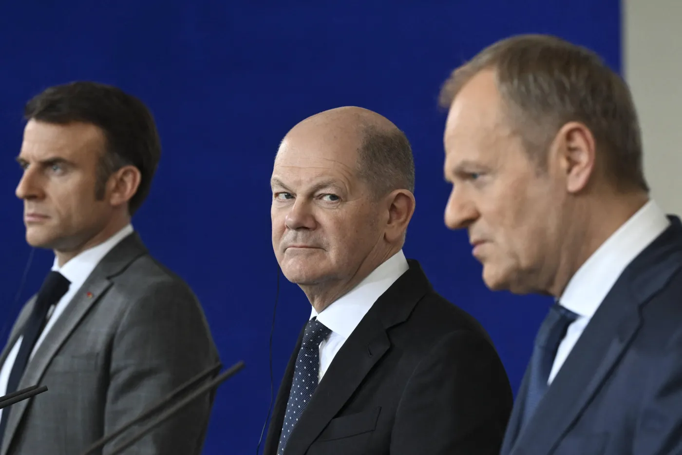 Emmanuel Macron, Olaf Scholz i Donald Tusk