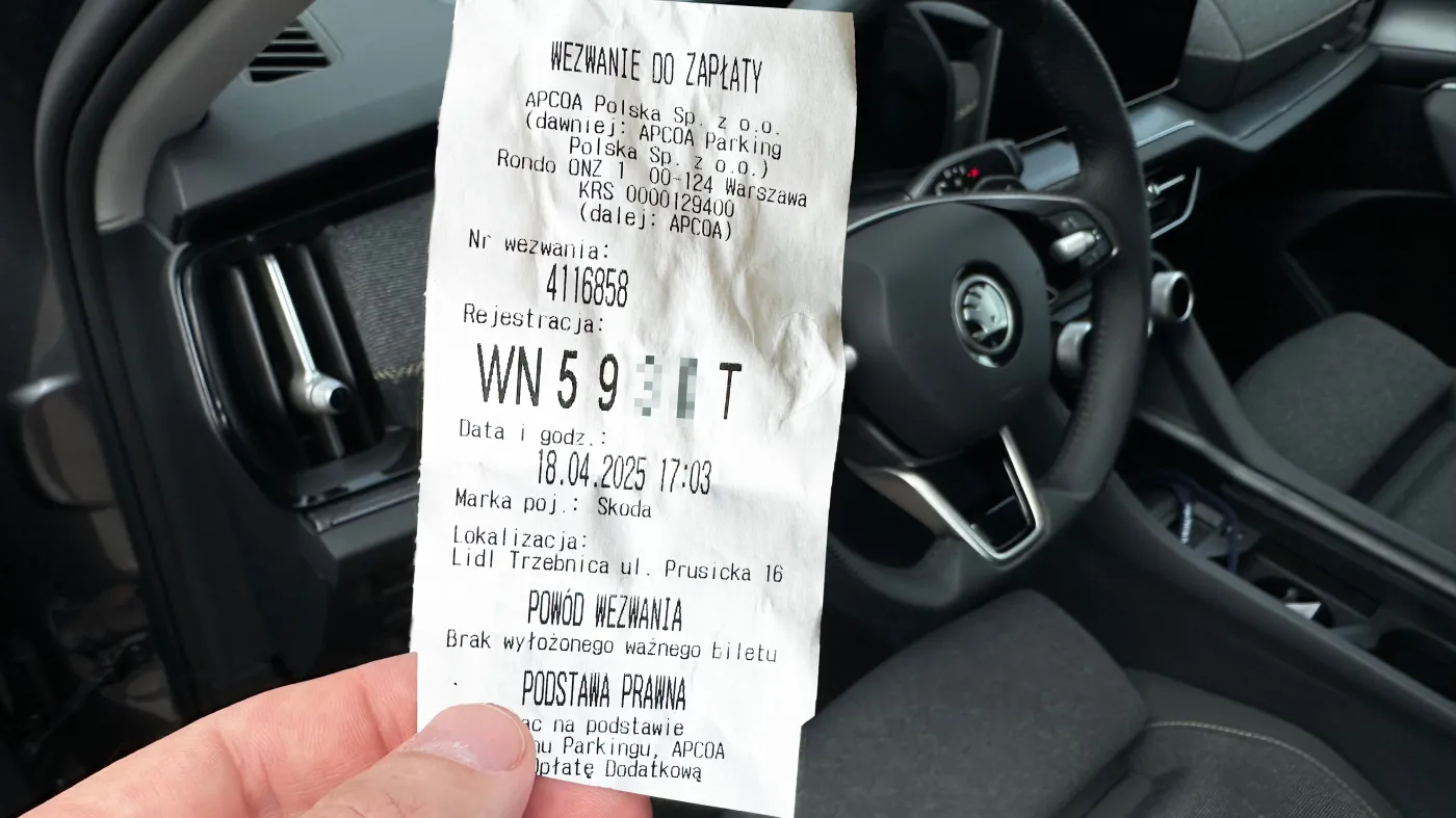 Parkowanie pod Lidlem - wezwanie do zapłaty
