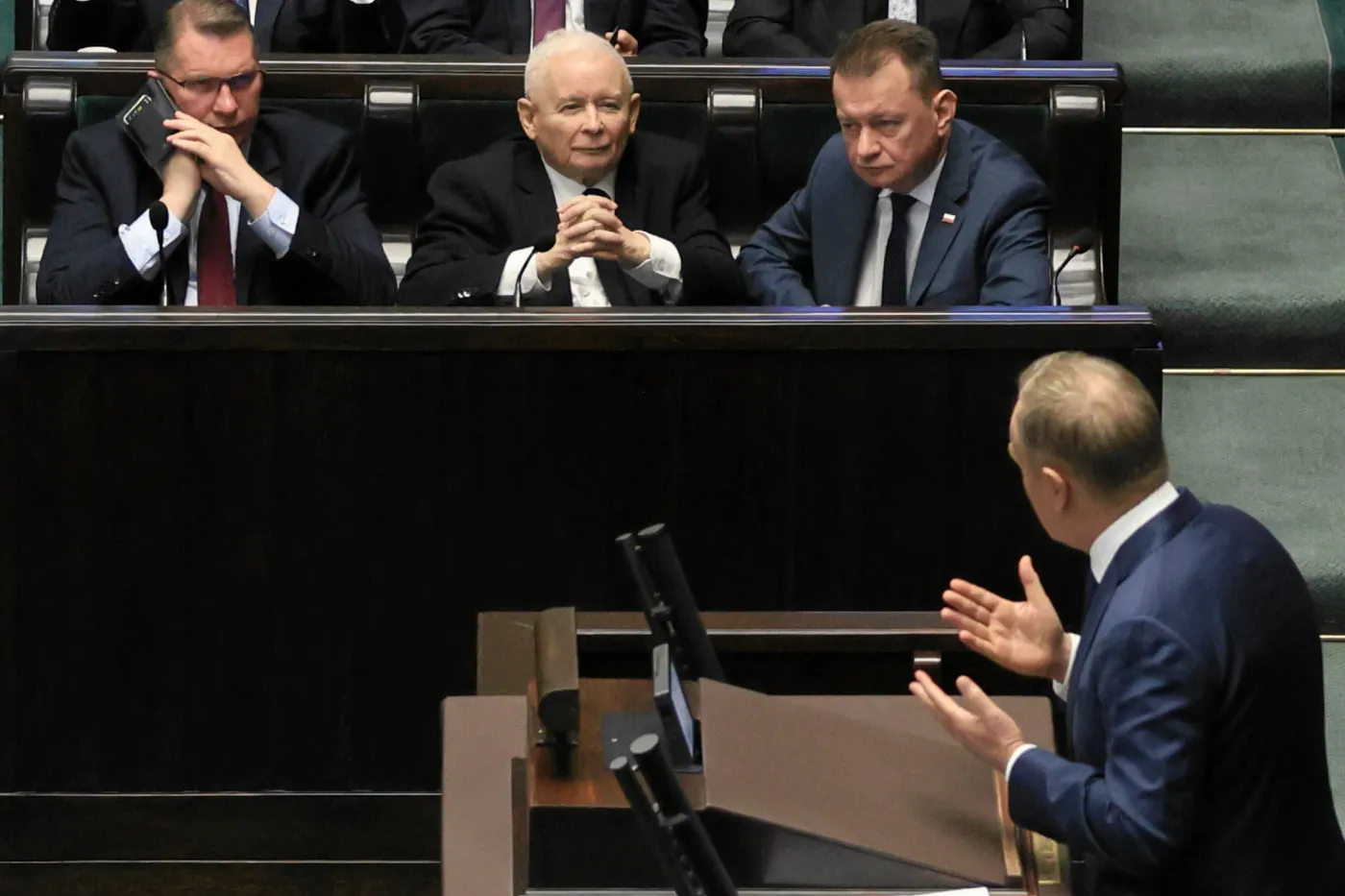 Donald Tusk i Jarosław Kaczyński w Sejmie
