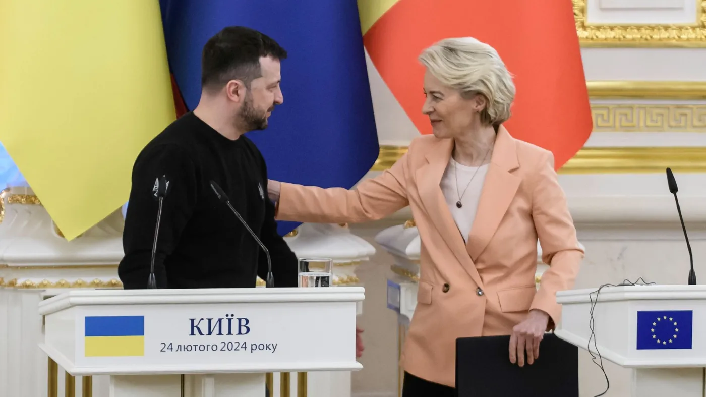 Wołodymyr Zełenski i Ursula von der Leyen