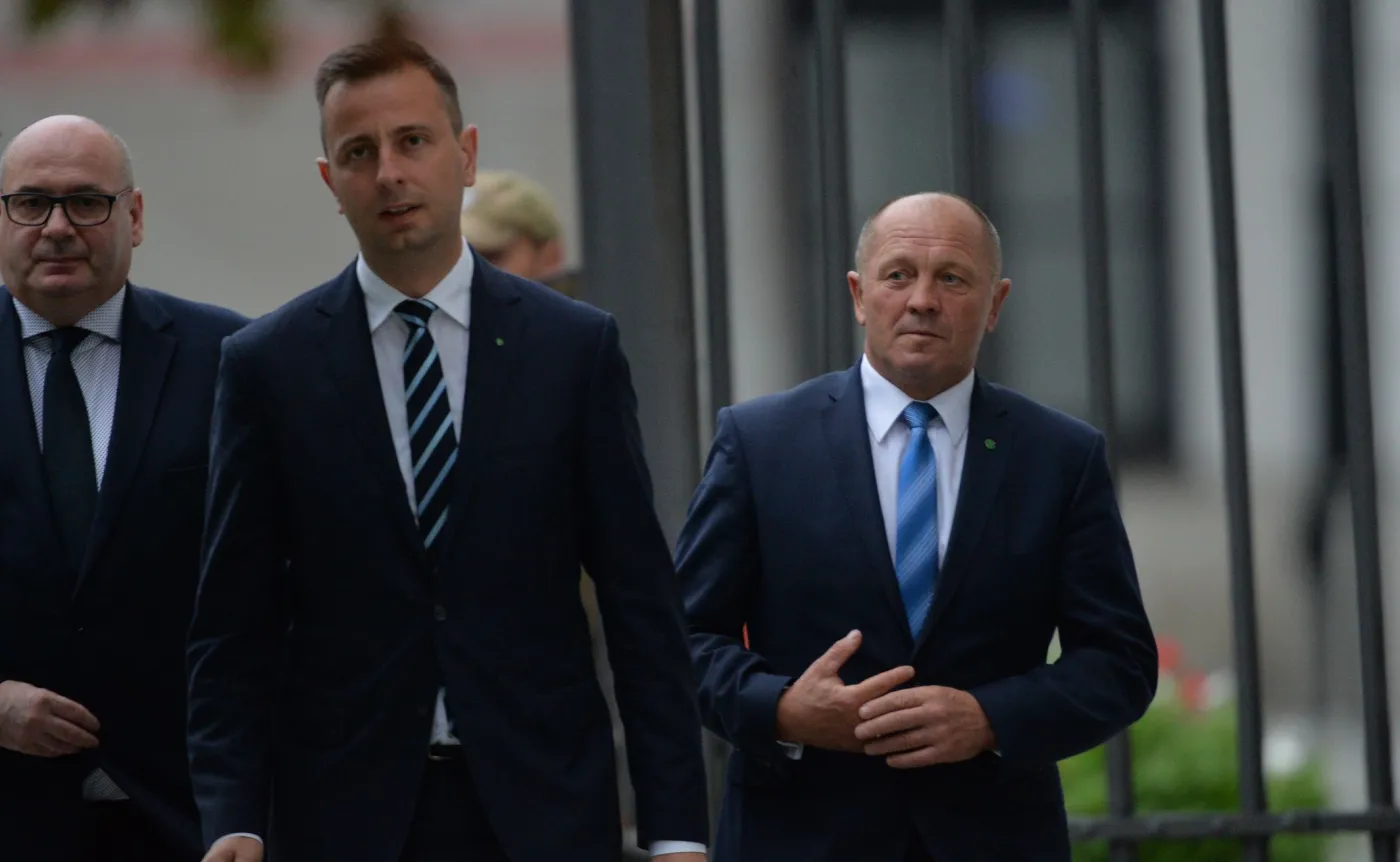 Władysław Kosiniak-Kamysz, wiceprzewodniczący PSL, poseł Marek Sawicki oraz poseł Piotr Zgorzelski