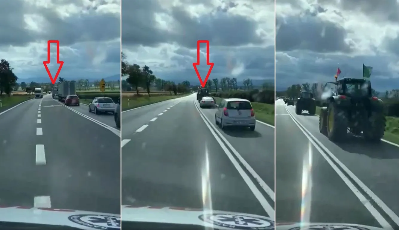 Karetka na sygnale z dzieckiem blokowana przez rolników? Ratownicy pokazali wideo