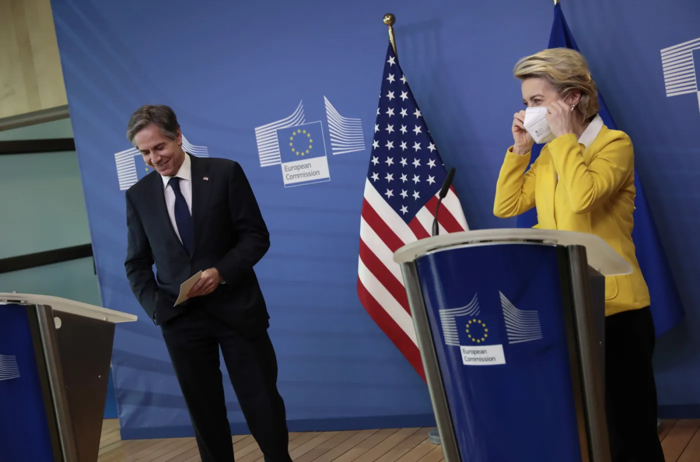 Spotkanie Blinkena z von der Leyen w Brukseli. 