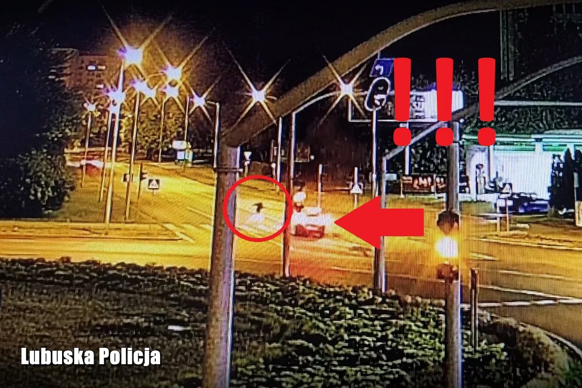 Uciekał przed autem, ale nie zdążył. Drastyczne nagranie z Zielonej Góry