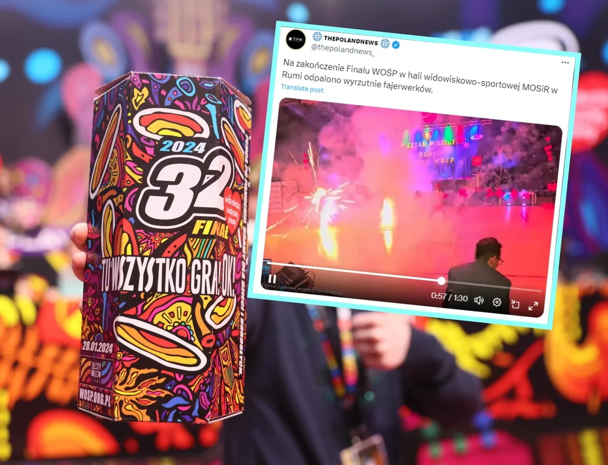 Odpalił fajerwerki w hali pełnej ludzi. Skandal na finale WOŚP w Rumi