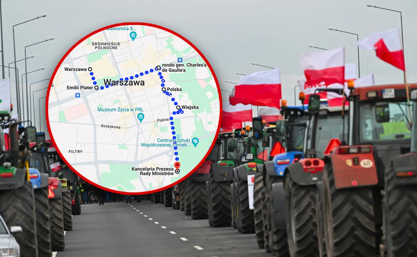 Protest rolników 27 lutego. Marsz gwiaździsty na Warszawę. Mapa i trasa