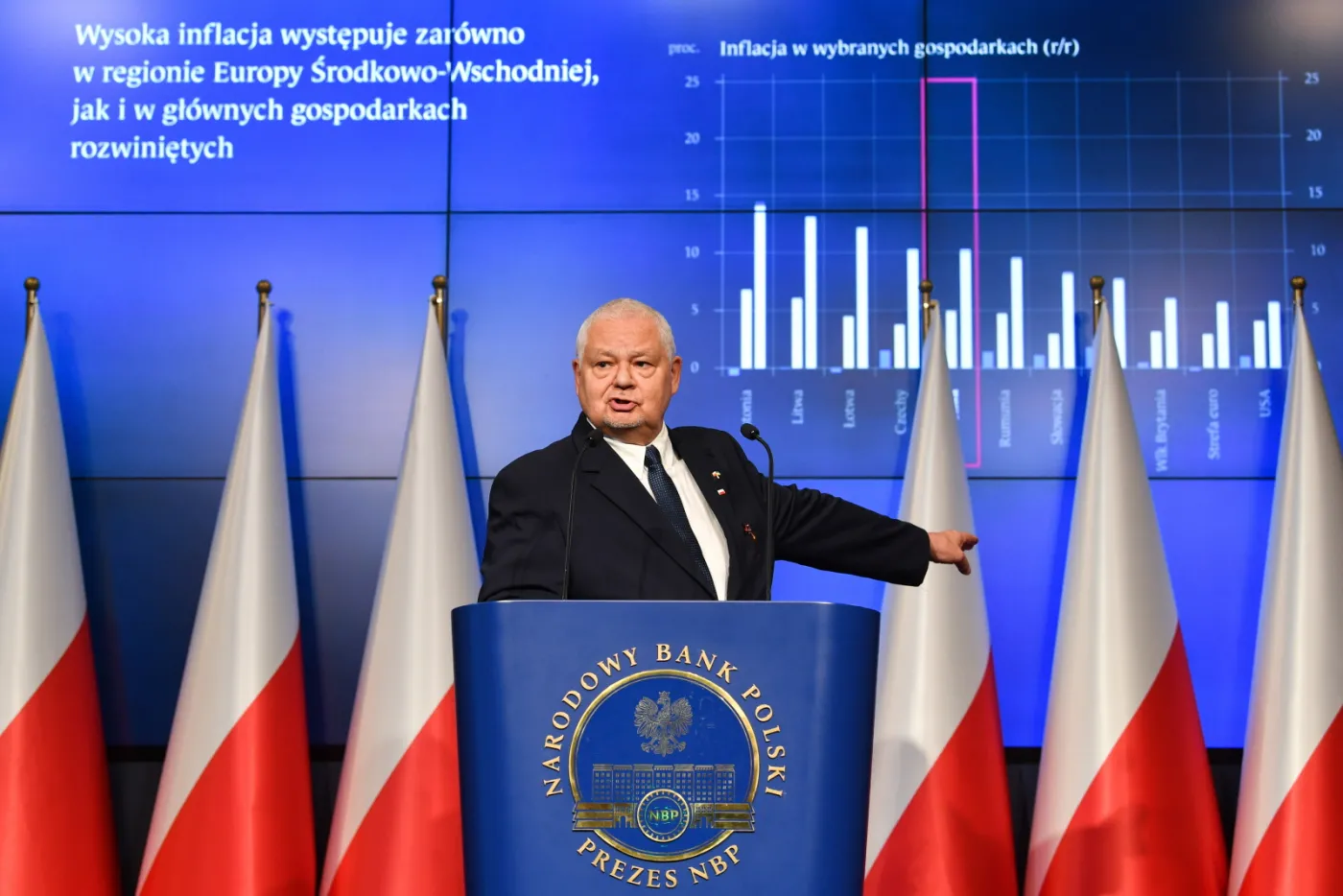 Szef NBP: Szczyt inflacji przypadnie prawdopodobnie na wakacje