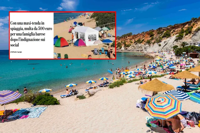 Ustawili gigantyczny namiot na plaży. Wysokość mandatu też niczego sobie