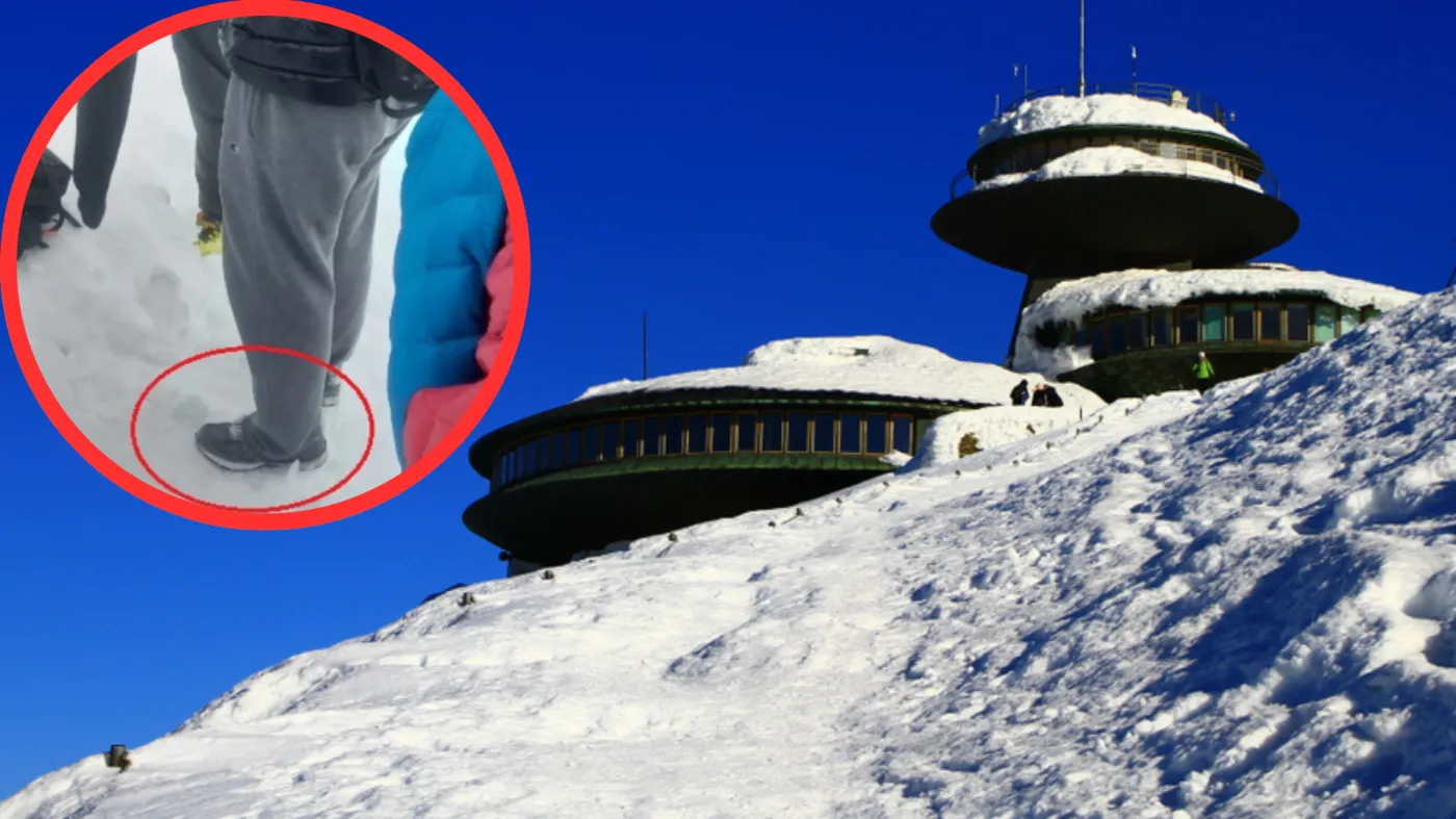 Turyści w adidasach weszli na ośnieżoną Śnieżkę. Ratownicy złapali się za głowy