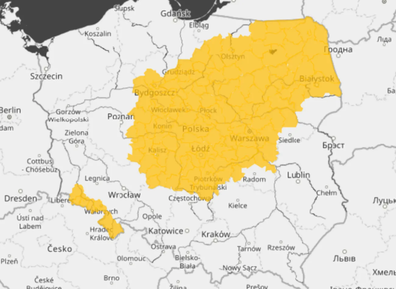 IMGW ostrzega przed siarczystymi mrozami do -18°C. Komunikaty dla 7 województw. Żółte alerty dla Warszawy, Łodzi i Torunia