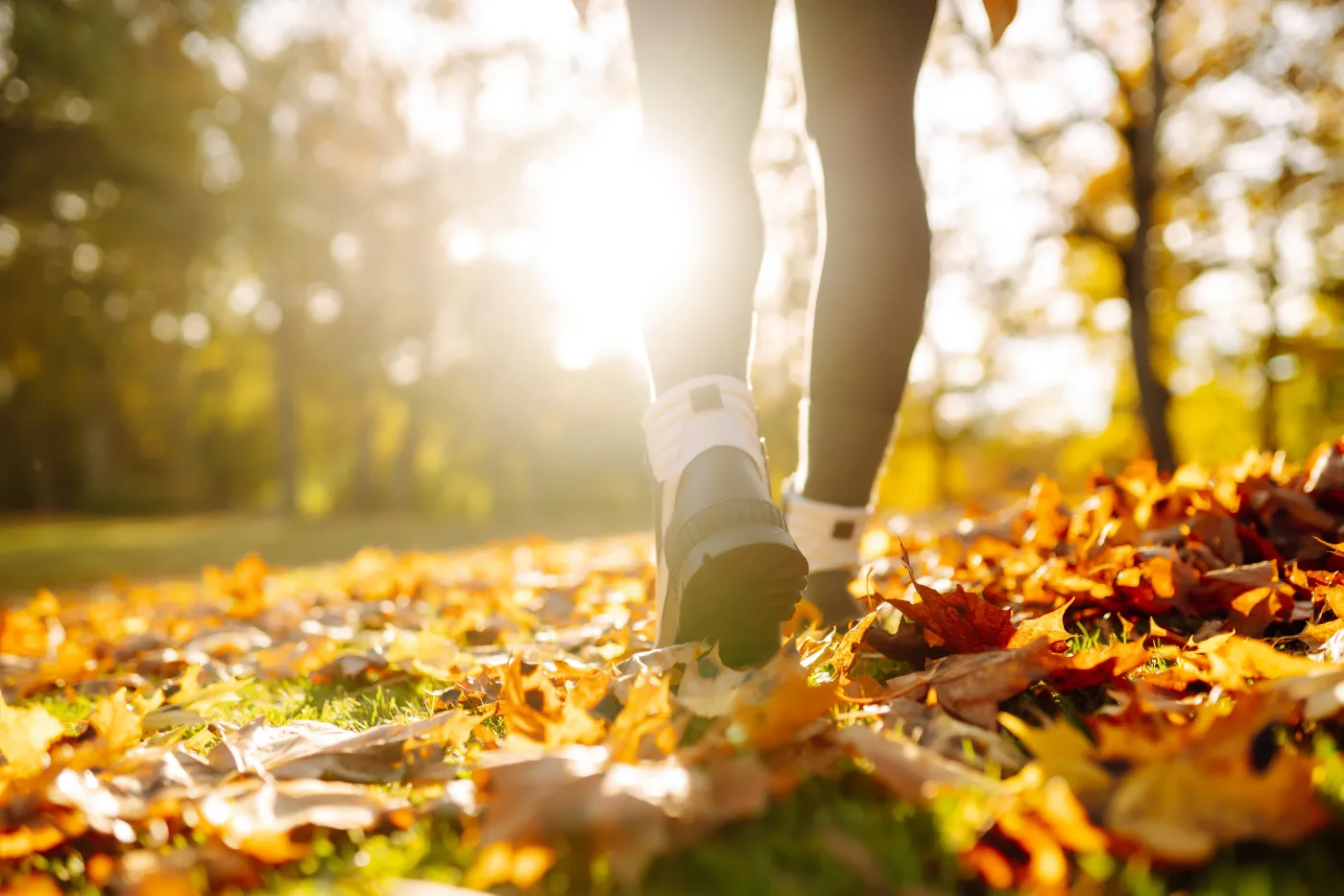 Close-up,Of,Female,Legs,In,Hiking,Boots,Walks,On,Ground